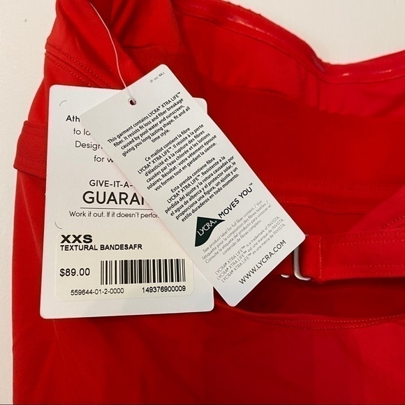 Athleta Textured Bandeau Tankini Top Saffron Red Size XXS - Picture 6 of 7